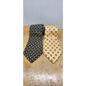 Vintage Polo Ralph Lauren Silk ties Geometric Shapes Lot of 2 Handmade In USA